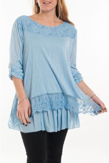 LARGE SIZE TUNIC OVERLAY 5055 BLUE