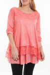 LARGE SIZE TUNIC OVERLAY 5055 CORAL