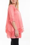 LARGE SIZE TUNIC OVERLAY 5055 CORAL