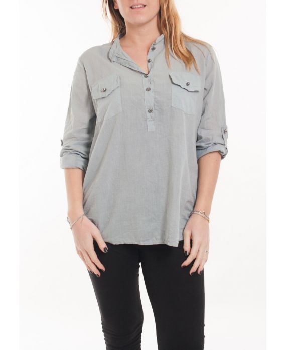 GRAN TAMAÑO DE LA BLUSA 5067 GRIS