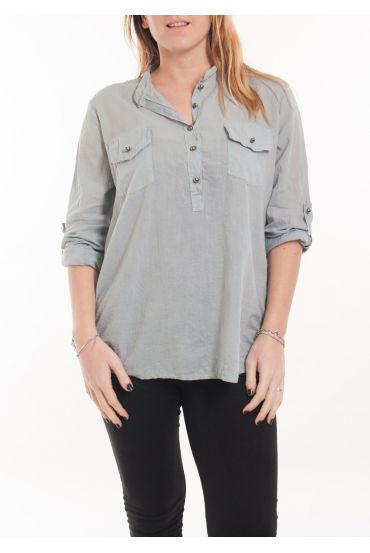 GRAN TAMAÑO DE LA BLUSA 5067 GRIS