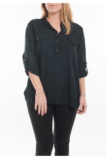 GRAN TAMAÑO DE LA BLUSA 5067 NEGRO