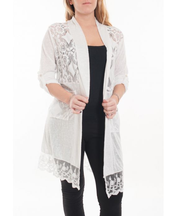 LARGE SIZE TUNIC TOP LACE 5053 WHITE