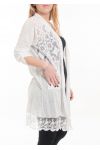 LARGE SIZE TUNIC TOP LACE 5053 WHITE