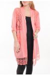 LARGE SIZE TUNIC TOP LACE 5053 CORAL