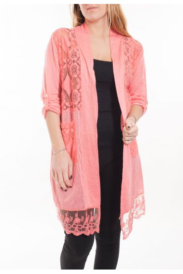 GROOT FORMAAT TUNIEK TOP LACE 5053 KORAAL