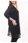 LARGE SIZE TUNIC TOP LACE 5053 BLACK