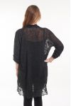 LARGE SIZE TUNIC TOP LACE 5053 BLACK