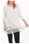 LARGE SIZE TUNIC TOP LACE 5054 WHITE