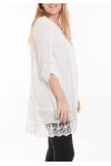 LARGE SIZE TUNIC TOP LACE 5054 WHITE