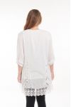 LARGE SIZE TUNIC TOP LACE 5054 WHITE