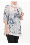 GRANDE TAILLE T-SHIRT + FOULARD 5057 BLANC