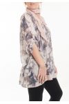 GRANDE TAILLE T-SHIRT + FOULARD 5057 ROSE