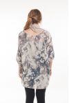 LARGE SIZE T-SHIRT + SCARF 5057 TAUPE