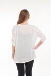 DI GRANDI DIMENSIONI T-SHIRT STAR PAILLETTES 5058 BIANCO