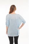 GRANDE TAILLE T-SHIRT ETOILE PAILLETTES 5058 BLEU