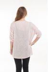 GRANDE TAILLE T-SHIRT ETOILE PAILLETTES 5058 ROSE