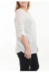 GRANDE TAILLE T-SHIRT EMPIECEMENT DENTELLE 5060 BLANC