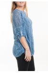 LARGE SIZE T-SHIRT EMPIECEMENT LACE 5060 BLUE