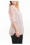 GRANDE TAILLE T-SHIRT EMPIECEMENT DENTELLE 5060 ROSE