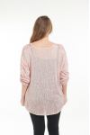 LARGE SIZE T-SHIRT EMPIECEMENT LACE 5060 PINK