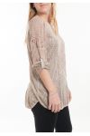 GRANDE TAILLE T-SHIRT EMPIECEMENT DENTELLE 5060 TAUPE