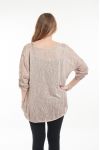 LARGE SIZE T-SHIRT EMPIECEMENT LACE 5060 TAUPE