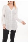 GRANDE TAILLE BLOUSE COL V 5061 BLANC