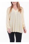 GRANDE TAILLE BLOUSE COL V 5061 JAUNE