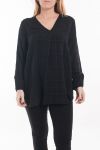 GRANDE TAILLE BLOUSE COL V 5061 NOIR