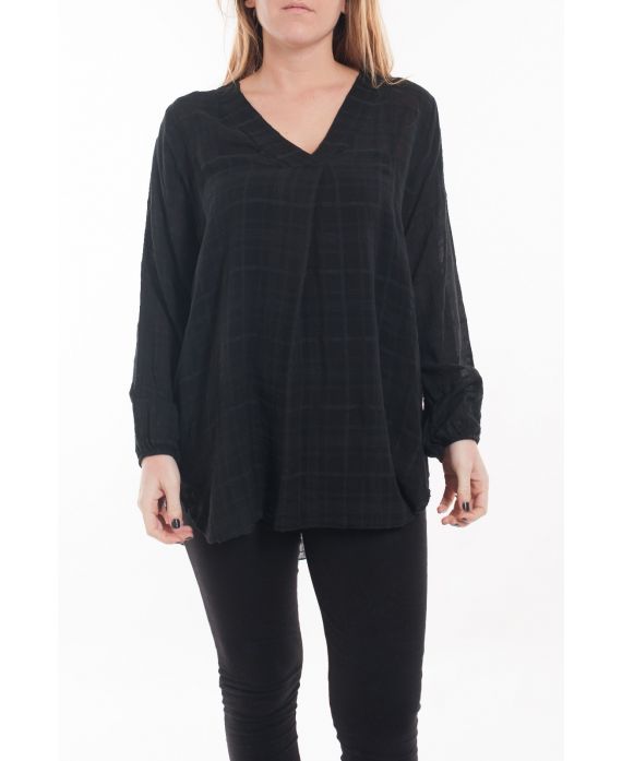 GRANDE TAILLE BLOUSE COL V 5061 NOIR