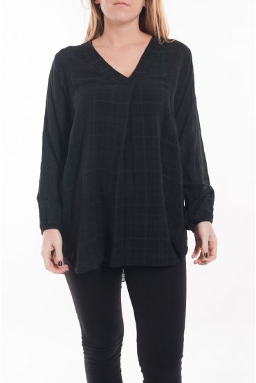 SIZE LARGE BLOUSE V-NECK 5061 BLACK