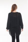 SIZE LARGE BLOUSE V-NECK 5061 BLACK