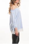 TOP EPAULES DENUDEES RAYURES 5065 BLEU