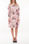 KLEID SCHULTERN DENUDEES BLUMEN ROSA 5064