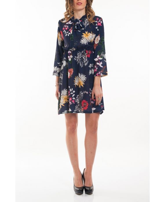 JURK AFGEDRUKT BLOEMEN 5063 NAVY