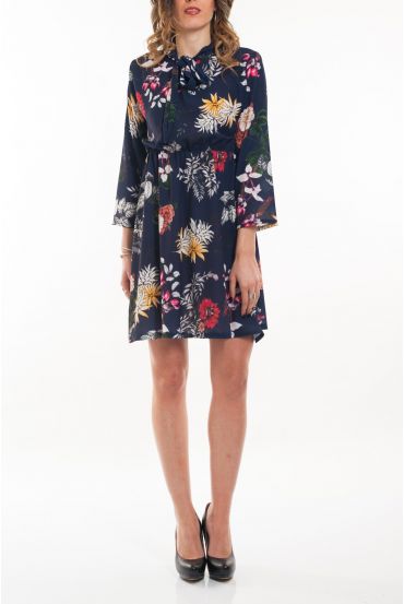 JURK AFGEDRUKT BLOEMEN 5063 NAVY