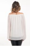 BLOUSE PERLES 5062 BLANC