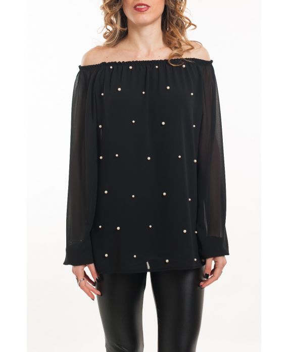 BLOUSE PERLES 5062 NOIR