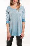 T-SHIRT DETAIL ARGENTE 5052 BLAU