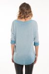 T-SHIRT DETAIL ARGENTE 5052 BLAU