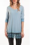 T-SHIRT LACE OVERLAY 5051 BLAUW