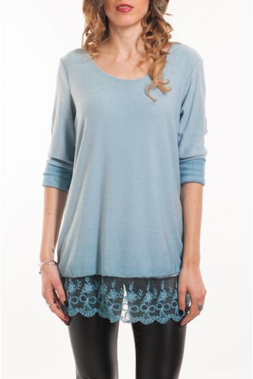 T-SHIRT OVERLAY LACE 5051 BLUE