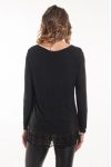 T-SHIRT OVERLAY LACE 5051 BLACK