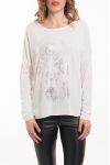 T-SHIRT PIUME INDIETRO AJOURE 5048 BIANCO