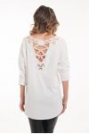 T-SHIRT RETRO IN PIZZO 5047 BIANCO