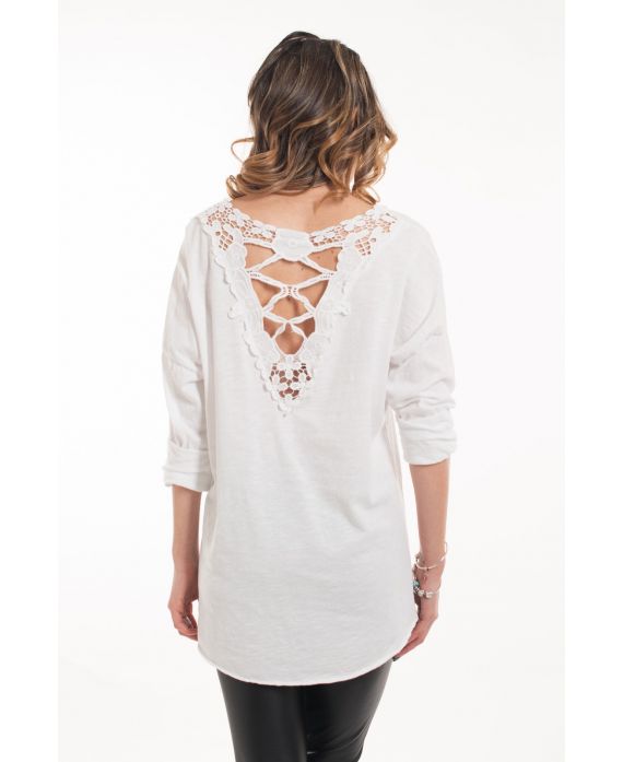 T-SHIRT BACK LACE 5047 WHITE