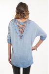 T-SHIRT BACK LACE 5047 BLUE