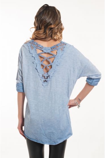 T-SHIRT BACK LACE 5047 BLUE