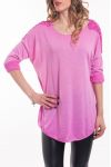 T-SHIRT EPAULES PERLES 5046 FUSHIA